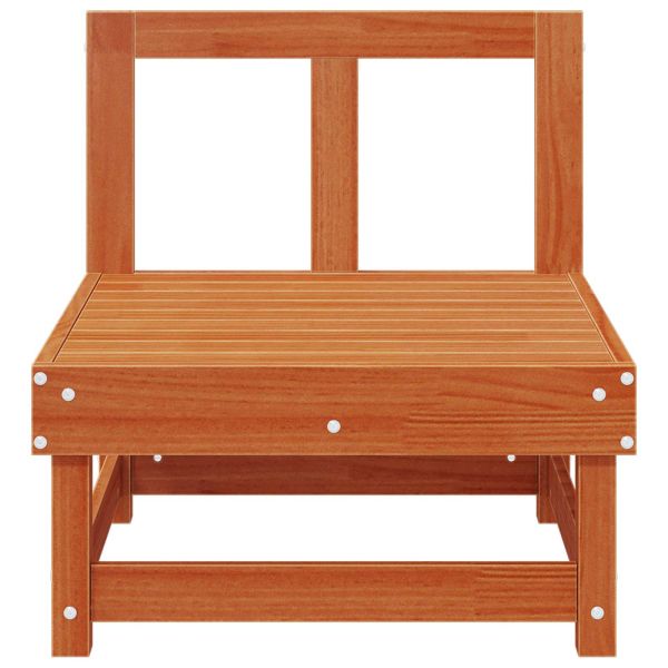 Градинен среден диван Масивна боровина Восъчен Кафяв