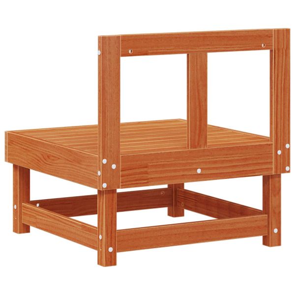 Градинен среден диван Масивна боровина Восъчен Кафяв