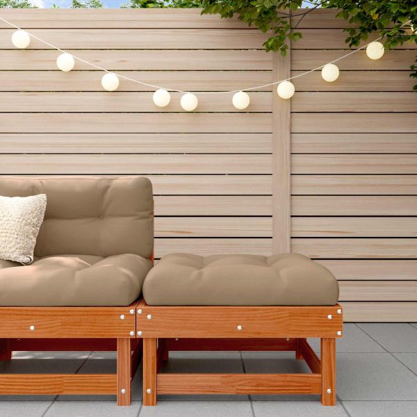 Градинска поставка за крака Масивна боровина Восъчен Кафяв