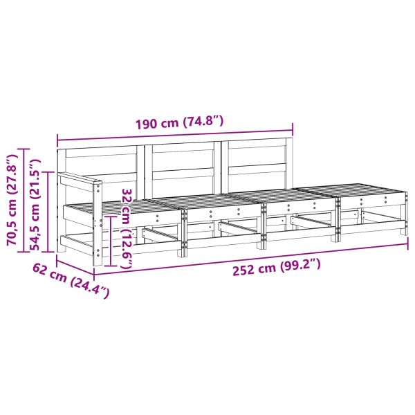 Секционен диван Восъчен Кафяв 252 x 62 x 70,5 см