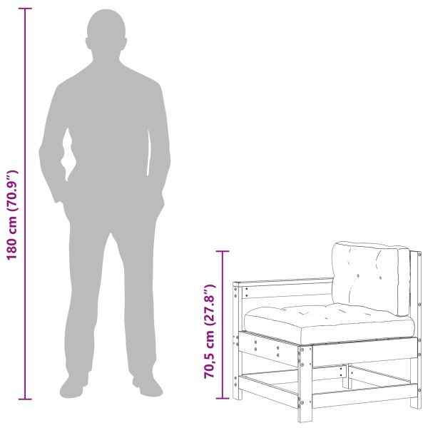 2 Брой Градинен ъглов диван Масивна борова дървесина