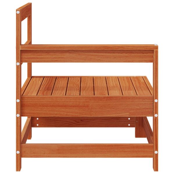 Градинен ъглов диван Масивна боровина Восъчен Кафяв