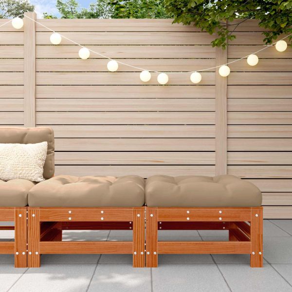 Градинска поставка за крака Масивна боровина Восъчен Кафяв