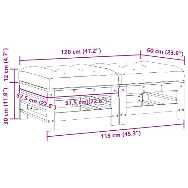 Градинска поставка за крака Масивна боровина Восъчен Кафяв
