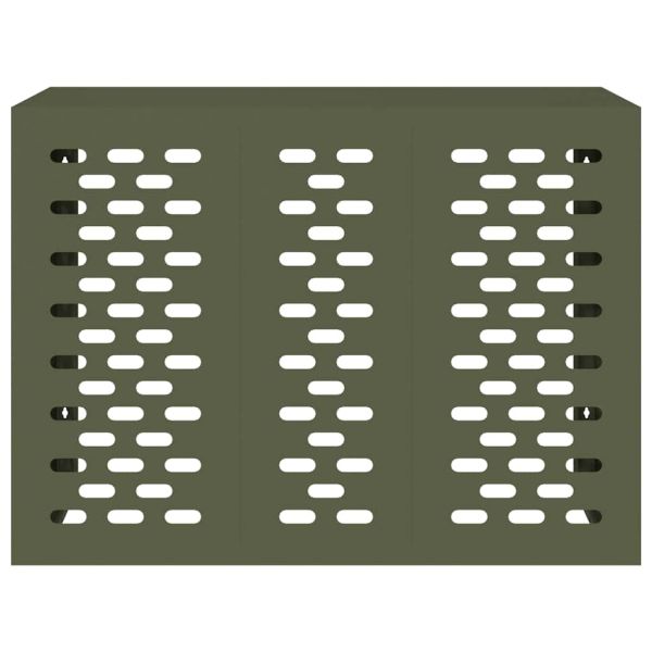 Покритие за климатик Маслиненозелен 110 x 50 x 80 cm Стомана