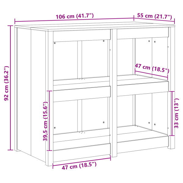 Кухненски шкаф с рафт MEPPEL Кафяв дъб 106 x 55 x 92 cm
