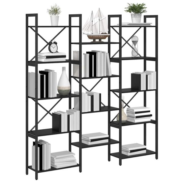 Рафт за книги Черния дъб 156 x 25 x 167 см Инженерно дърво
