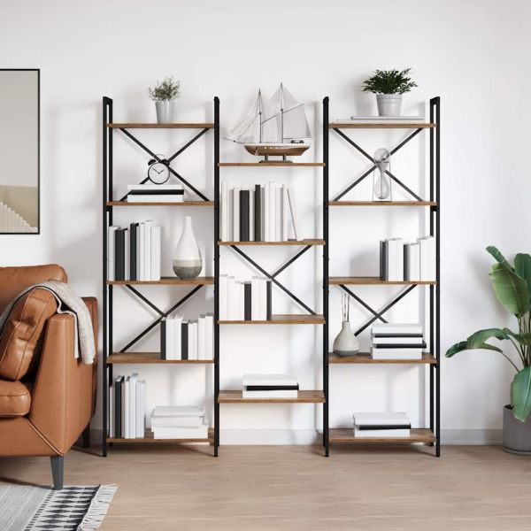 Рафт за книги Старо дърво 156 x 25 x 167 см Инженерно дърво