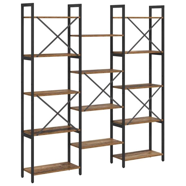 Рафт за книги Старо дърво 156 x 25 x 167 см Инженерно дърво