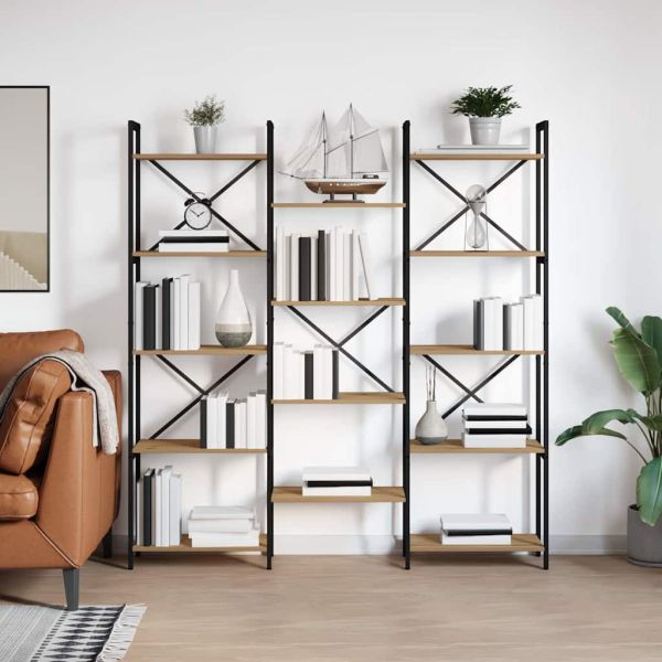 Рафт за книги Дъб 156 x 25 x 167 см Инженерно дърво