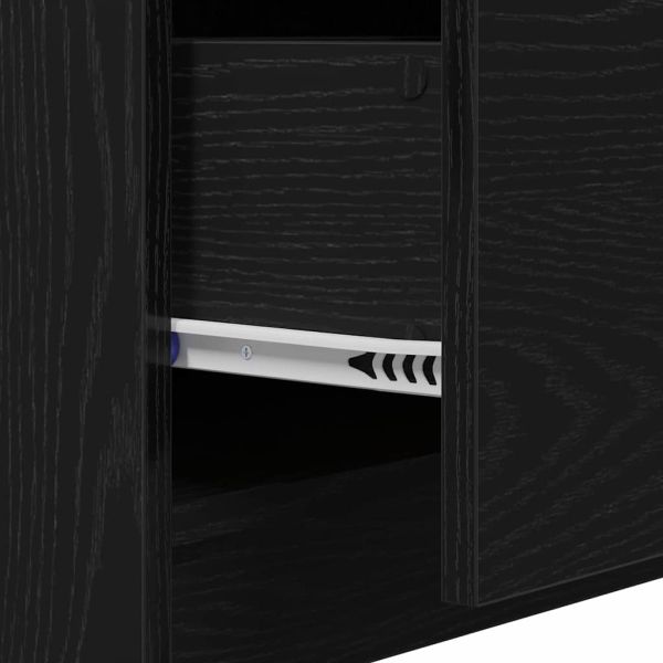 Шкаф за баня с рафт Черния дъб 59 x 37 x 59 cm Инженерно дърво