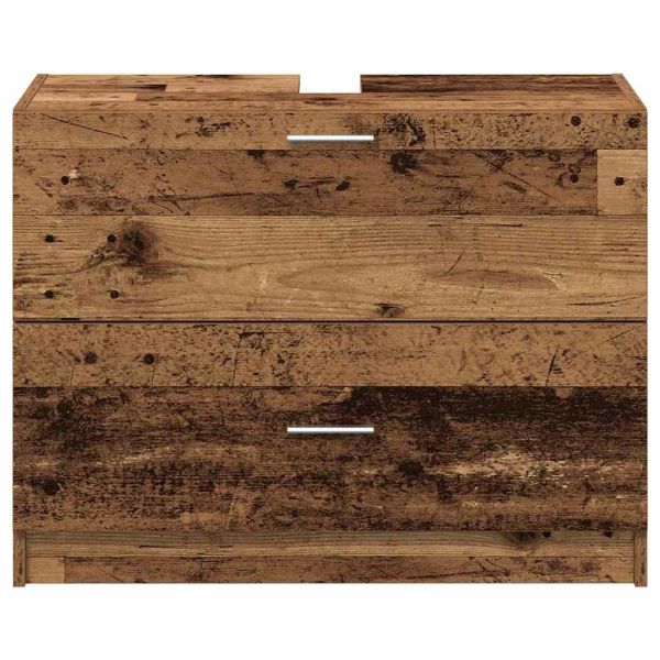 Шкаф за баня с рафт Старо дърво 78 x 37 x 59 cm Инженерно дърво