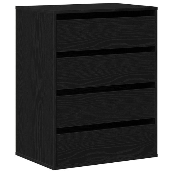 Чекмеджетен шкаф Черно 60 x 41 x 76 см Инженерно дърво