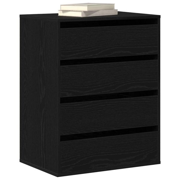 Чекмеджетен шкаф Черно 60 x 41 x 76 см Инженерно дърво
