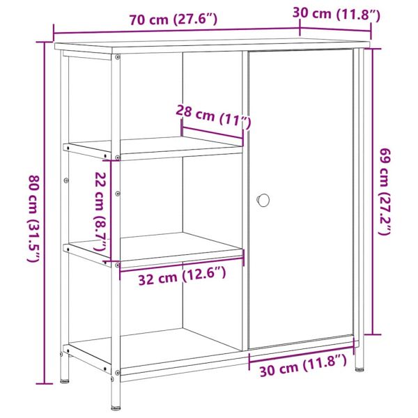 Служебен шкаф Дъб 70 x 30 x 80 см
