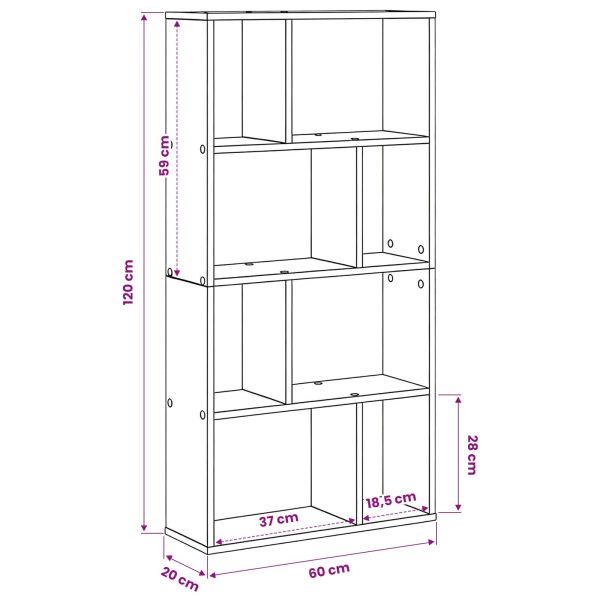 Шкаф за книги Черния дъб 60 x 20 x 102,5 см Инженерно дърво
