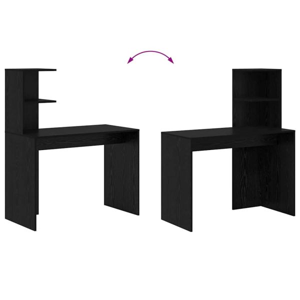 Бюро с рафт Черния дъб 102 x 50 x 124 см Инженерно дърво