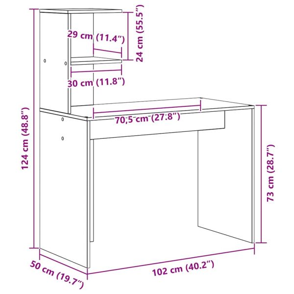 Бюро с рафт Дъб 102 x 50 x 124 см Инженерно дърво