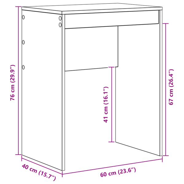 Бюро Бяло 60 x 40 x 76 см
