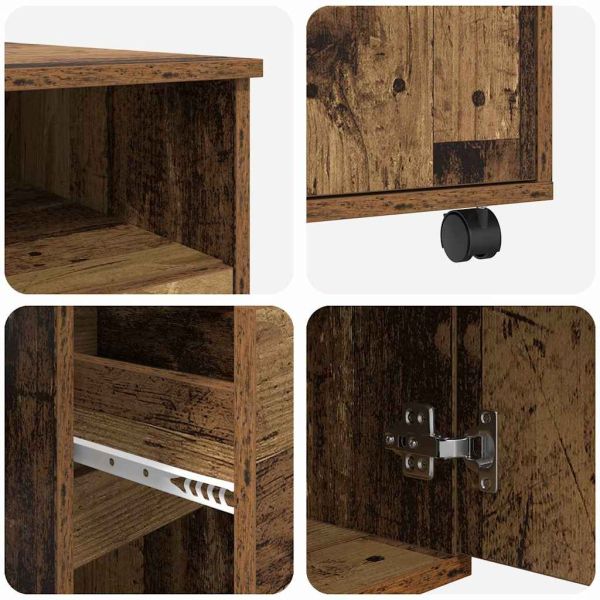 Бюро на колела Старо дърво 91 x 50 x 77 см Инженерно дърво