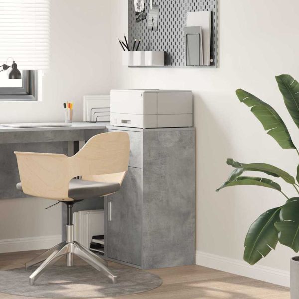 Служебен шкаф с чекмедже Циментено сиво 38 x 34 x 75 см