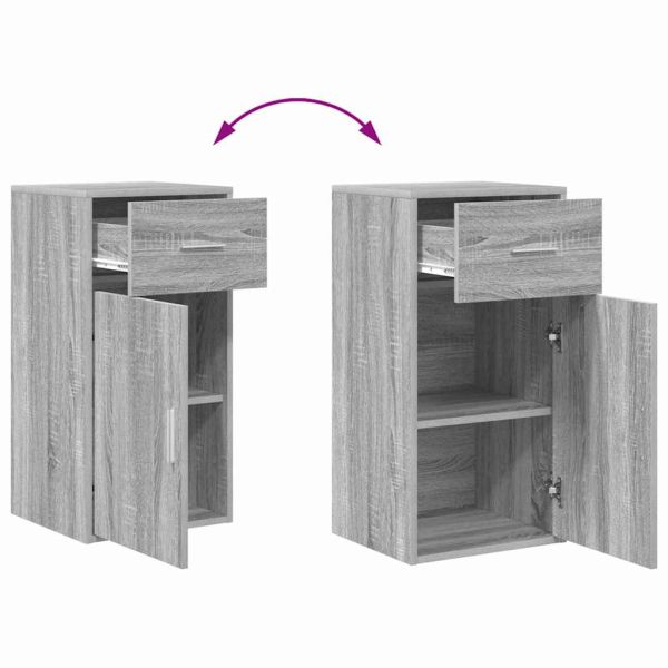 Служебен шкаф с чекмедже Сив Сонома 38 x 34 x 75 см