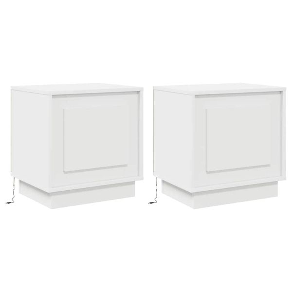 Нощен шкаф 2 pcs Бяло 44 x 34,5 x 45 см Инженерно дърво