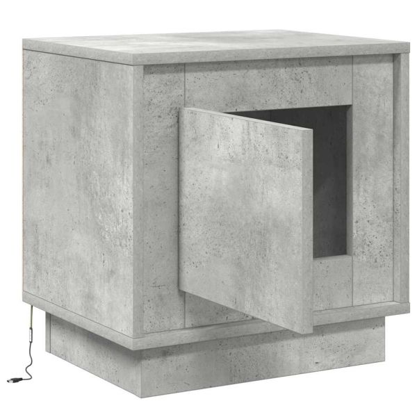 Нощен шкаф Циментено сиво 44 x 34,5 x 45 см Инженерно дърво