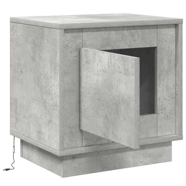 Нощен шкаф Циментено сиво 44 x 34,5 x 45 см Инженерно дърво
