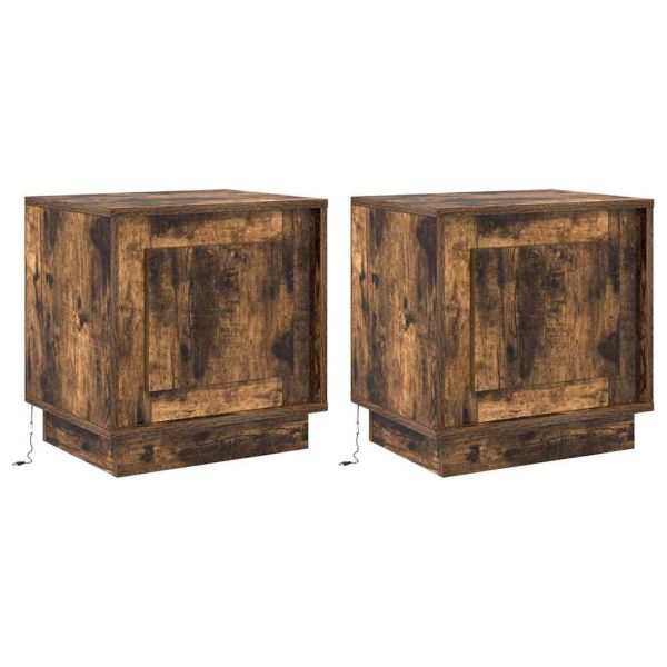Нощен шкаф 2 pcs Димян дъб 44 x 34,5 x 45 см Инженерно дърво