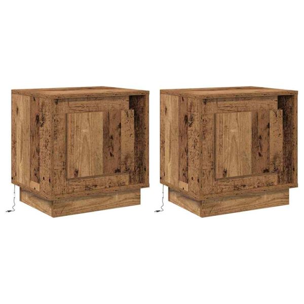 Нощен шкаф 2 pcs Старо дърво 44 x 34,5 x 45 см Инженерно дърво