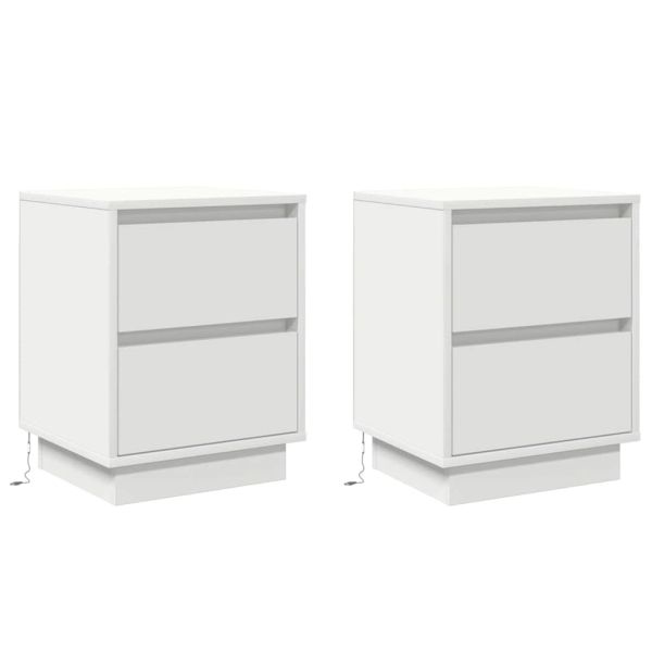 Нощен шкаф 2 pcs Бяло 39 x 34,5 x 50 см Инженерно дърво