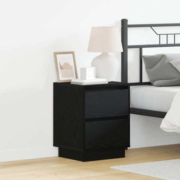 Нощен шкаф 2 pcs Черния дъб 39 x 34,5 x 50 см Инженерно дърво