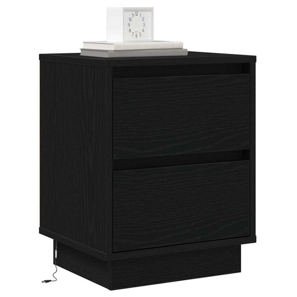Нощен шкаф 2 pcs Черния дъб 39 x 34,5 x 50 см Инженерно дърво