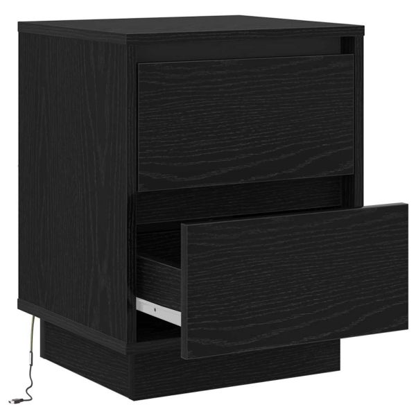 Нощен шкаф 2 pcs Черния дъб 39 x 34,5 x 50 см Инженерно дърво