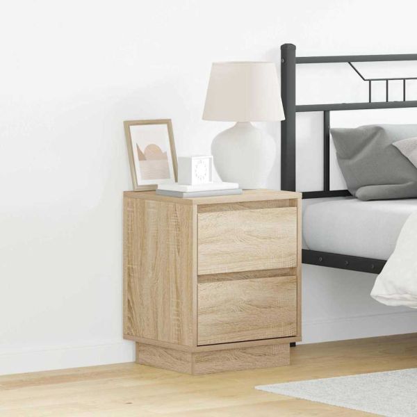 Нощен шкаф 2 pcs Сонома дъб 39 x 34,5 x 50 см Инженерно дърво