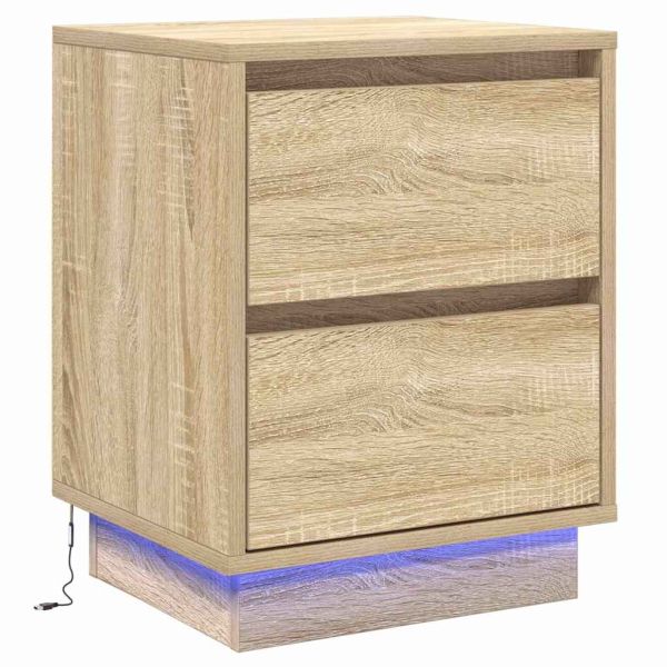 Нощен шкаф 2 pcs Сонома дъб 39 x 34,5 x 50 см Инженерно дърво