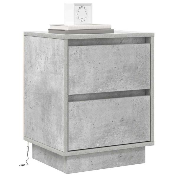 Нощен шкаф с чекмедже 2 pcs Циментено сиво 39 x 34,5 x 50 см