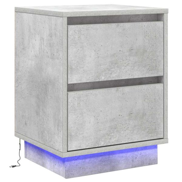 Нощен шкаф с чекмедже 2 pcs Циментено сиво 39 x 34,5 x 50 см