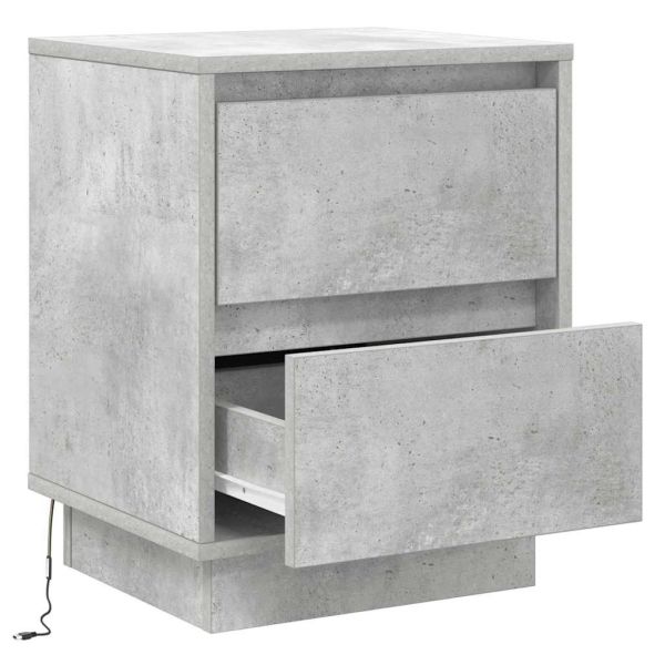 Нощен шкаф с чекмедже 2 pcs Циментено сиво 39 x 34,5 x 50 см