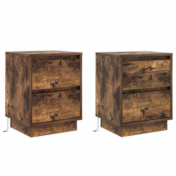 Нощен шкаф 2 pcs Димян дъб 39 x 34,5 x 50 см Инженерно дърво