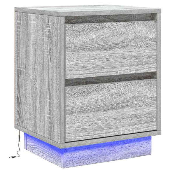 Нощен шкаф 2 pcs Сив 39 x 34,5 x 50 см Инженерно дърво