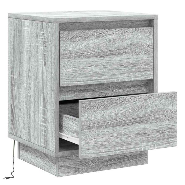 Нощен шкаф 2 pcs Сив 39 x 34,5 x 50 см Инженерно дърво