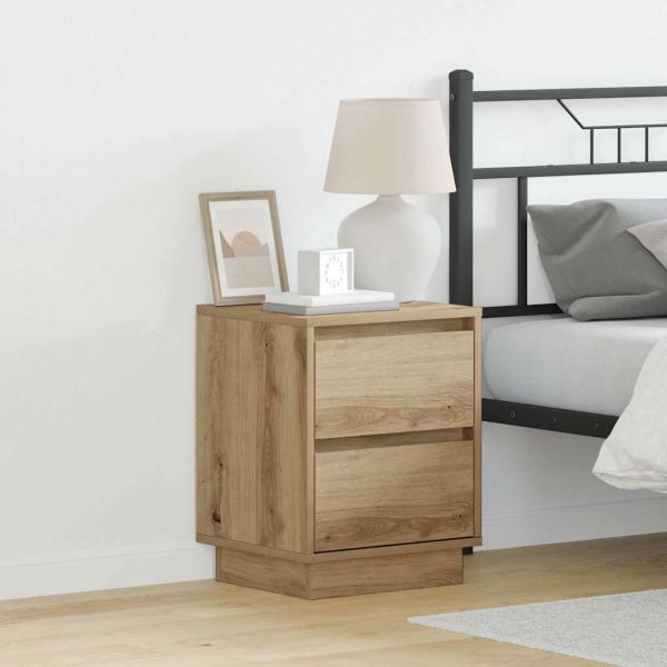 Нощен шкаф 2 pcs Дъб 39 x 34,5 x 50 см Инженерно дърво