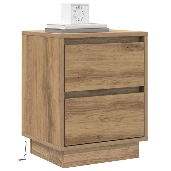 Нощен шкаф 2 pcs Дъб 39 x 34,5 x 50 см Инженерно дърво