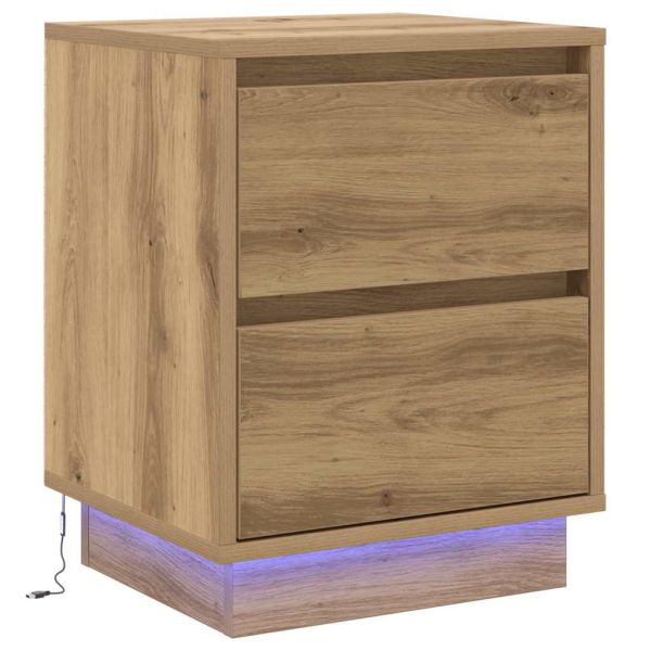 Нощен шкаф 2 pcs Дъб 39 x 34,5 x 50 см Инженерно дърво