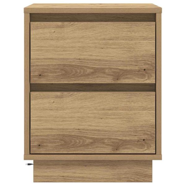 Нощен шкаф 2 pcs Дъб 39 x 34,5 x 50 см Инженерно дърво
