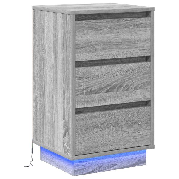 Нощен шкаф с чекмедже Сив 39 x 34,5 x 65 см Инженерно дърво
