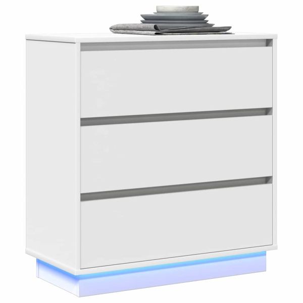 Нощен шкаф с чекмедже Бяло 71 x 34,5 x 75 см Инженерно дърво