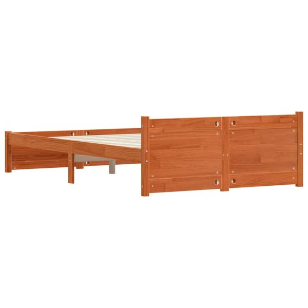 Рамка за легло Кафяво с восъчно покритие 195,5 x 140,5 x 51 см